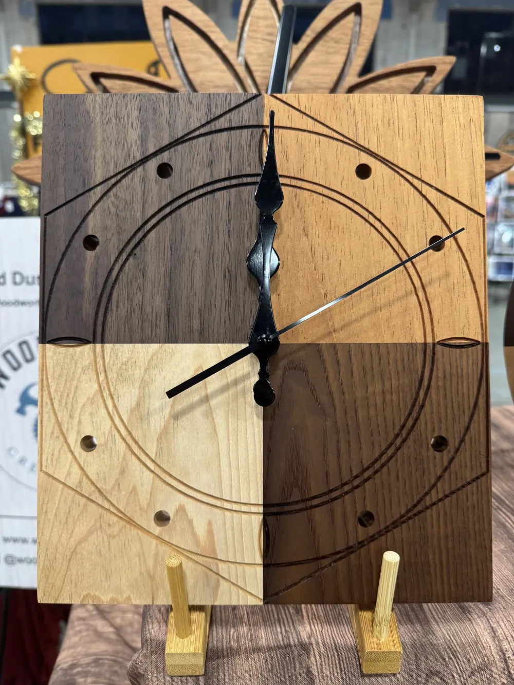 Clock engraved handmade by Wood Dust Creations